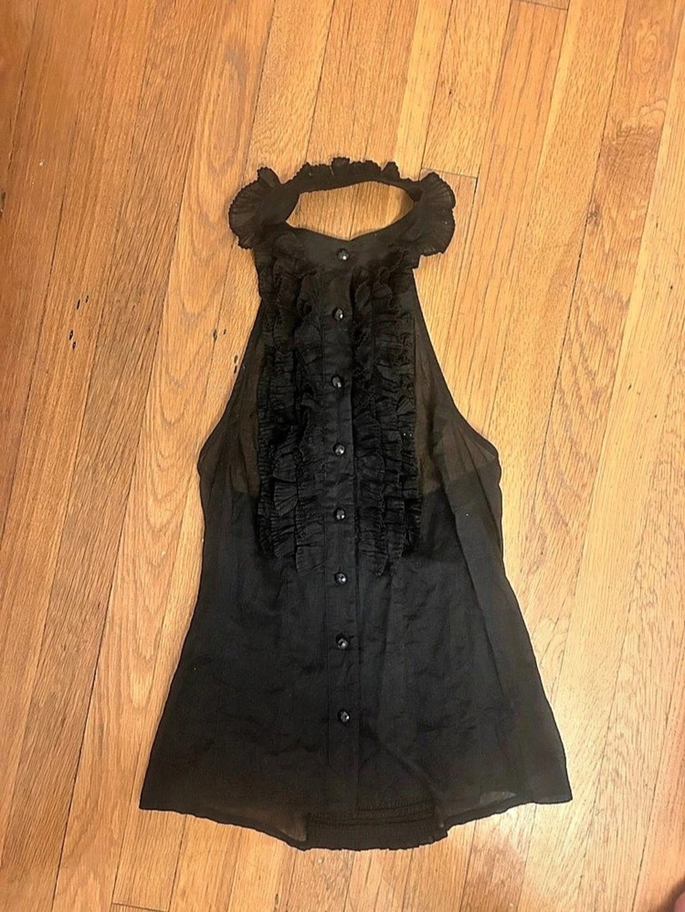 Black Ruffle open back top 100% cotton